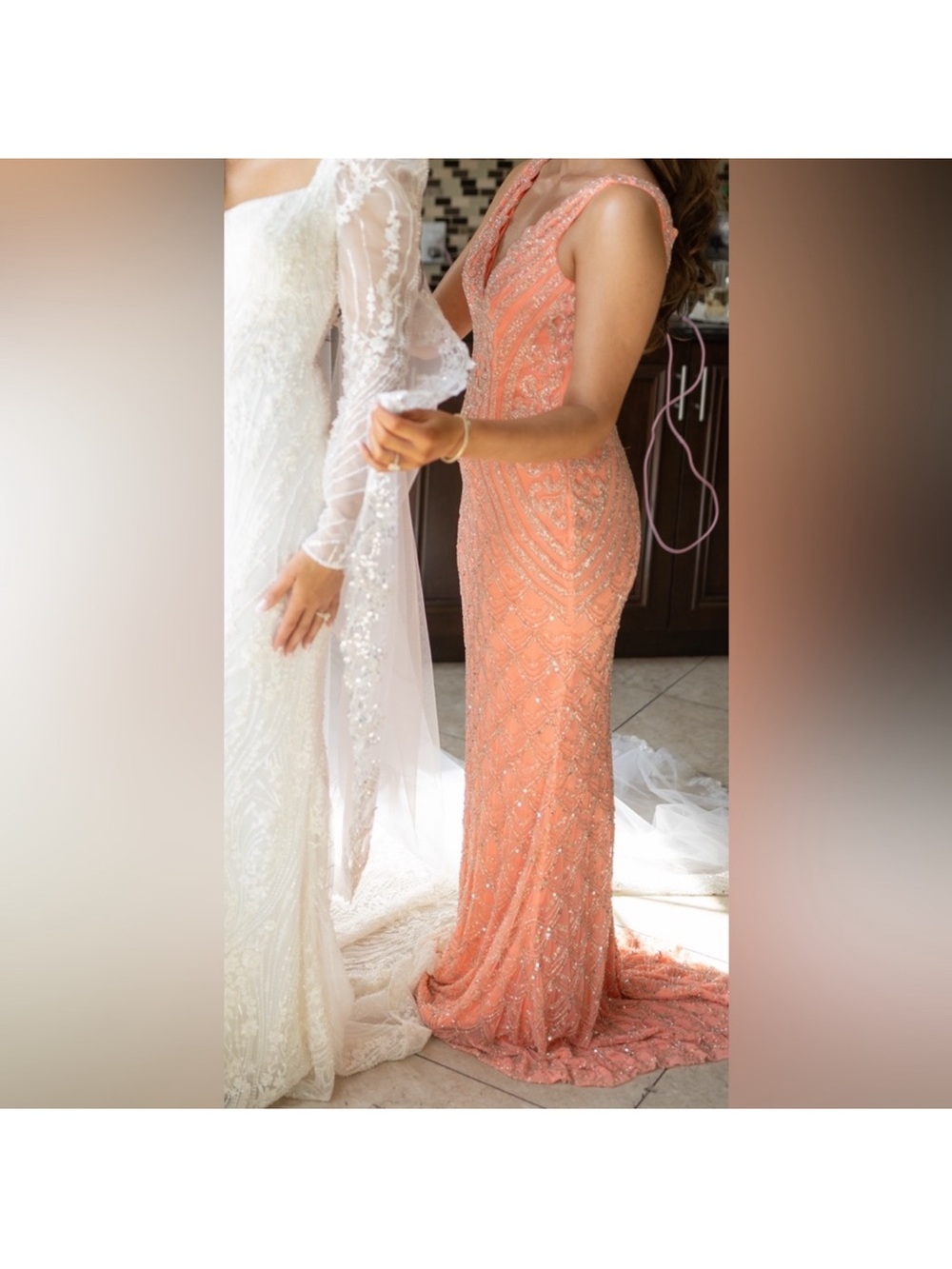 Prime Vera coral gown